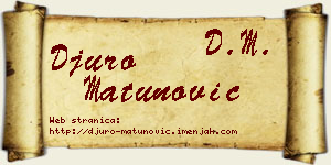 Đuro Matunović vizit kartica